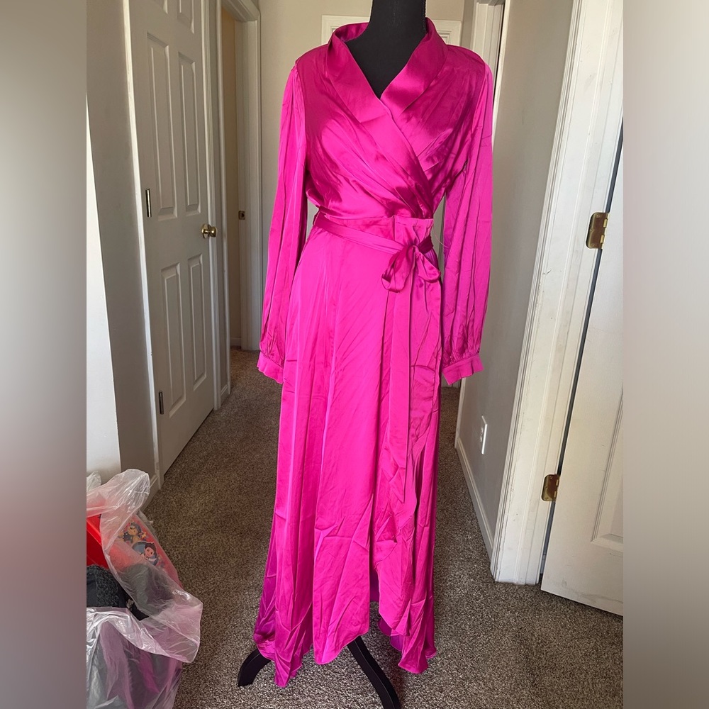 Vici faux wrap hi lo maxi dress